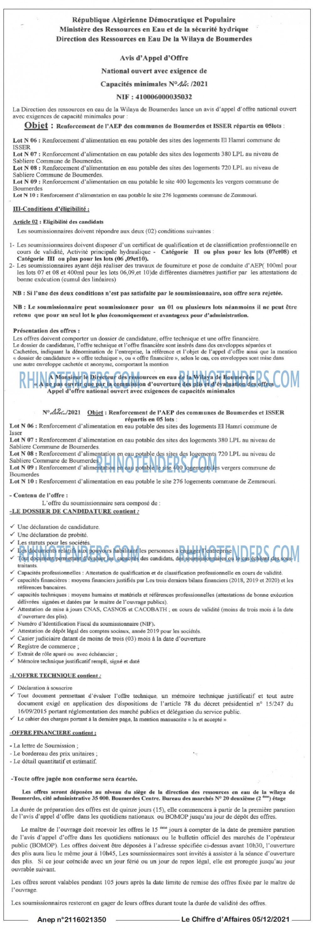 Le Chiffre d'Affaires
