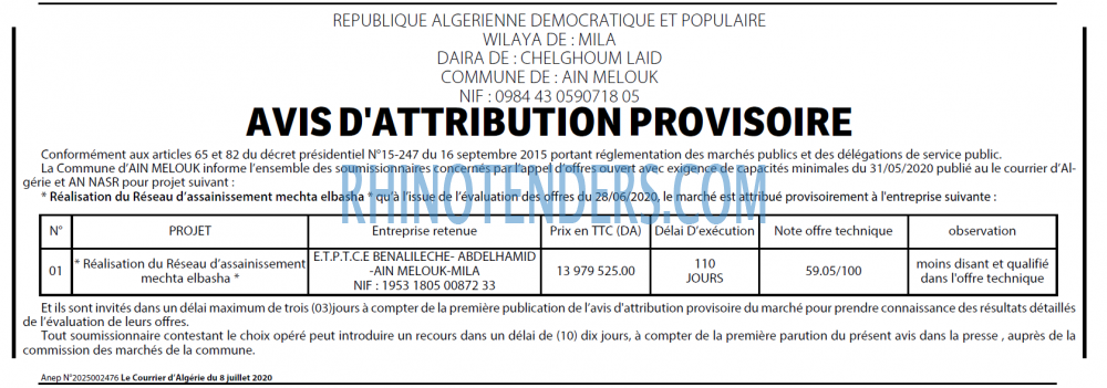 Le Courrier d'Algerie