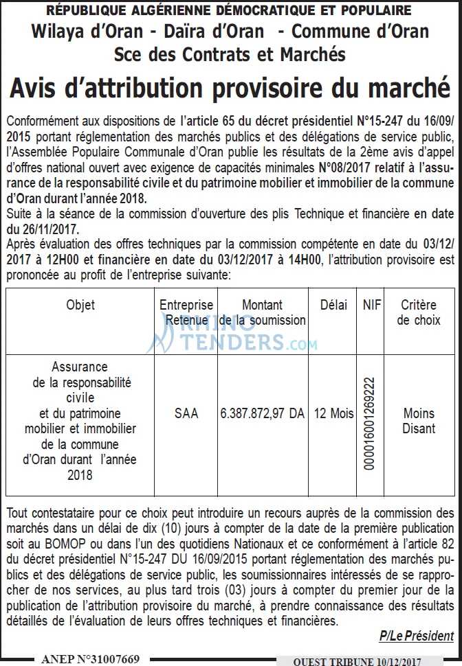 ouest TRIBUNE