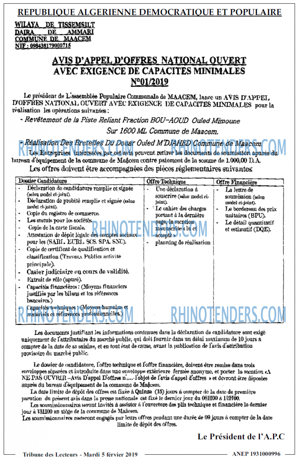 TRIBUNE DES LECTEURS