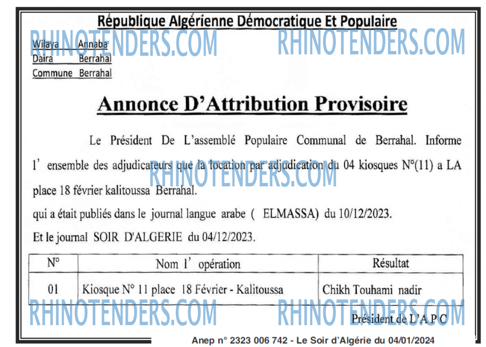 LE SOIR D'ALGERIE