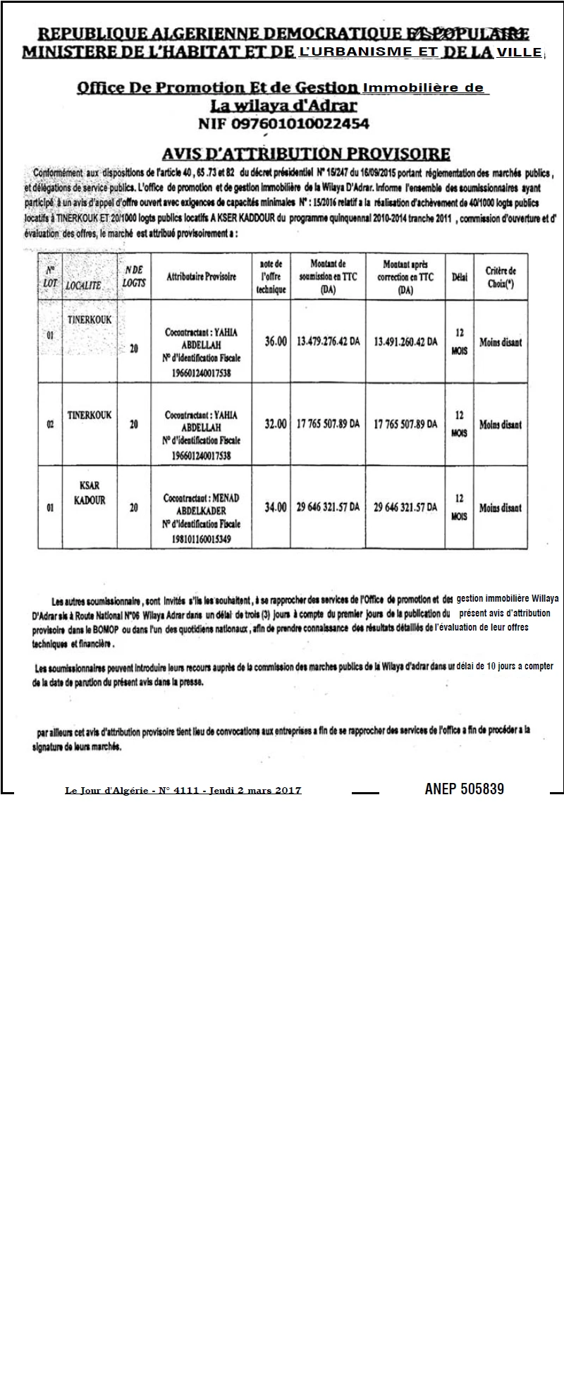 Le Jour d'Algérie