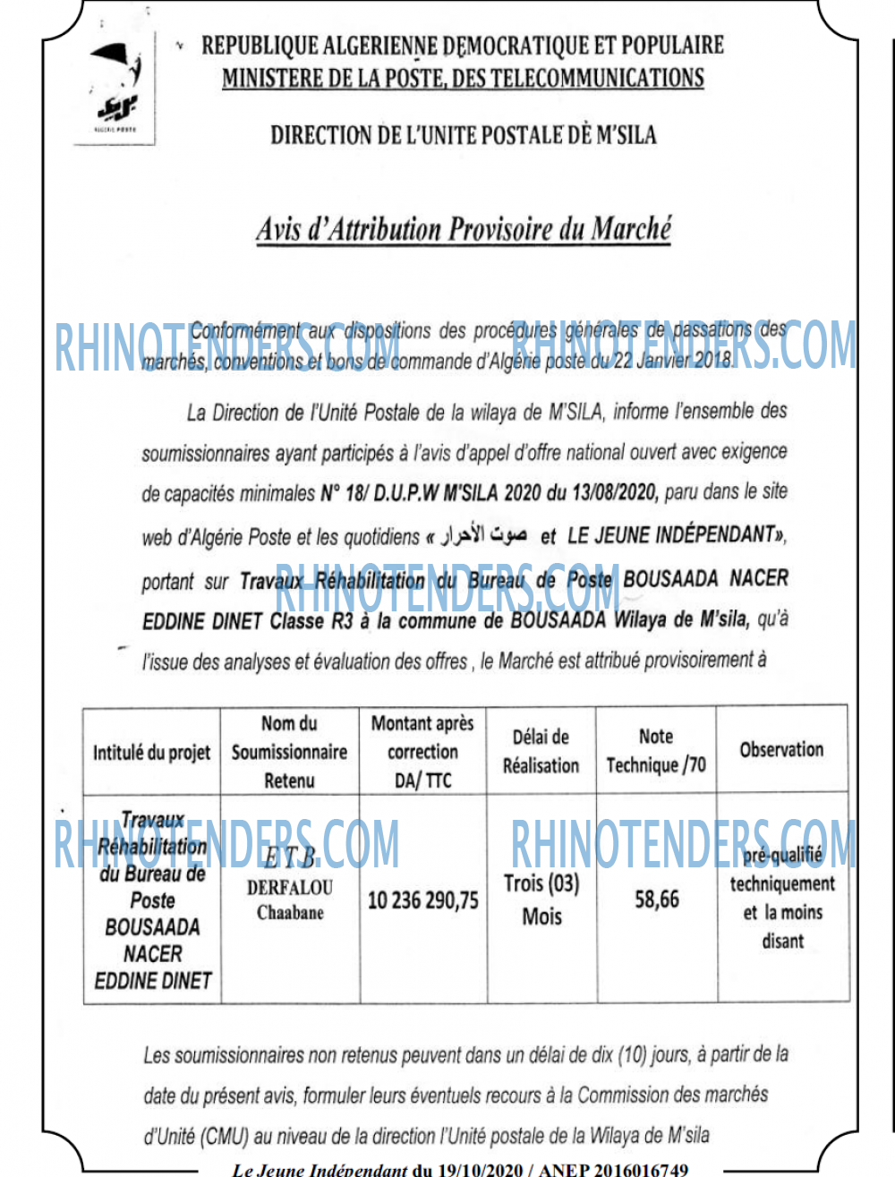 Jeune Independant