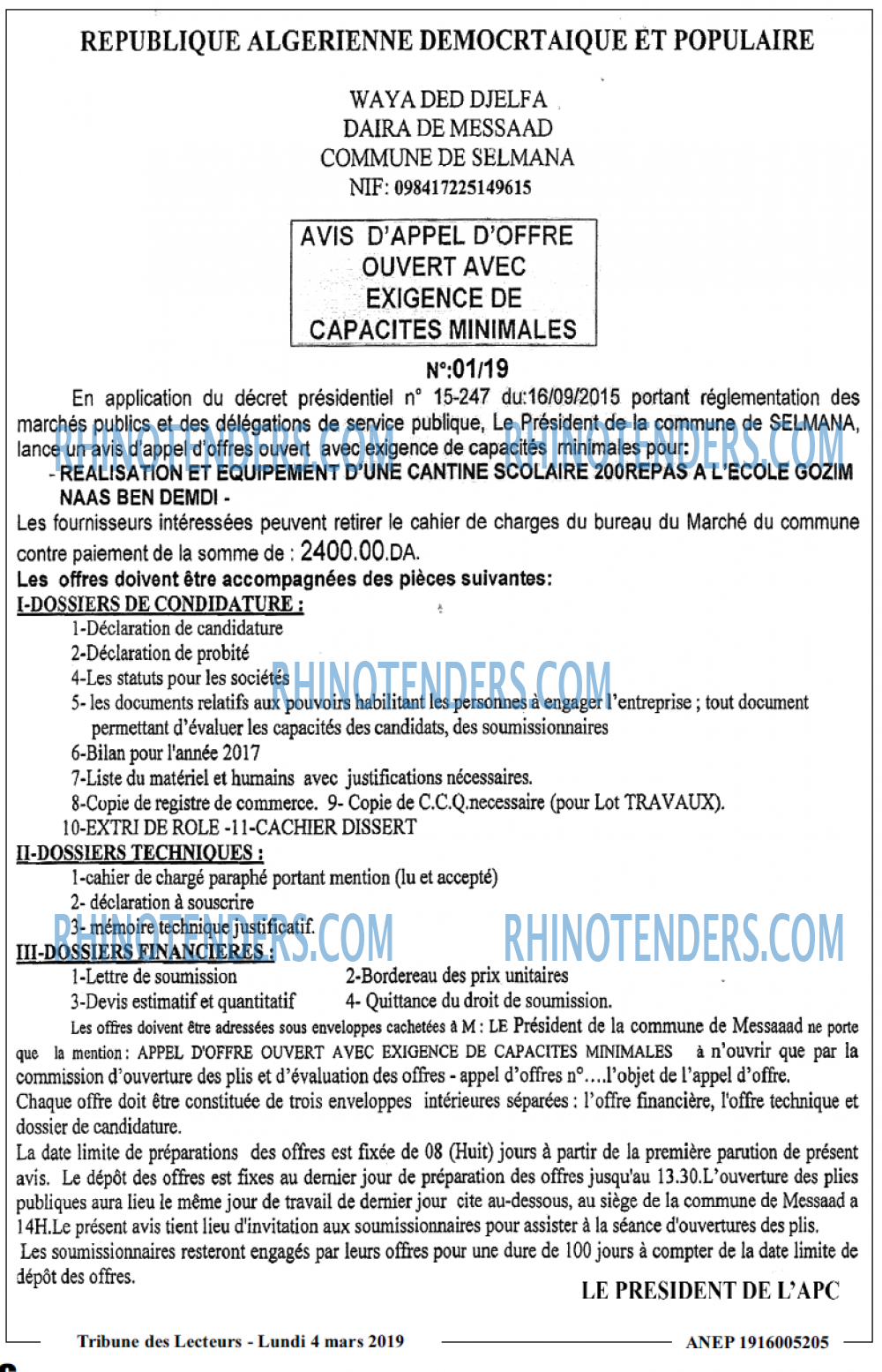 TRIBUNE DES LECTEURS