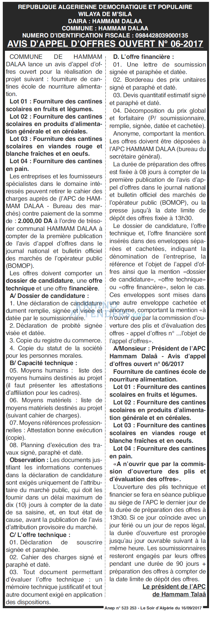 LE SOIR D'ALGERIE