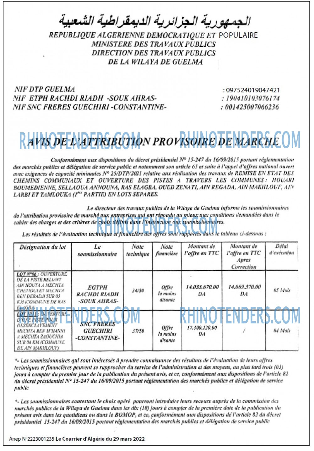 Le Courrier d'Algerie