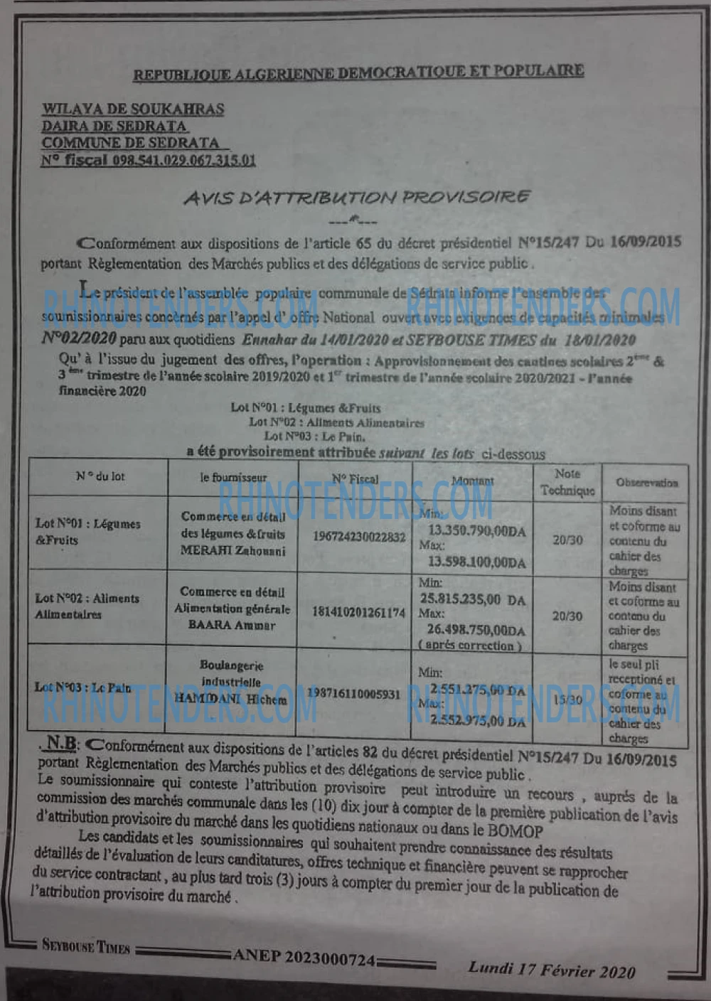 SEYBOUSSE TIMES