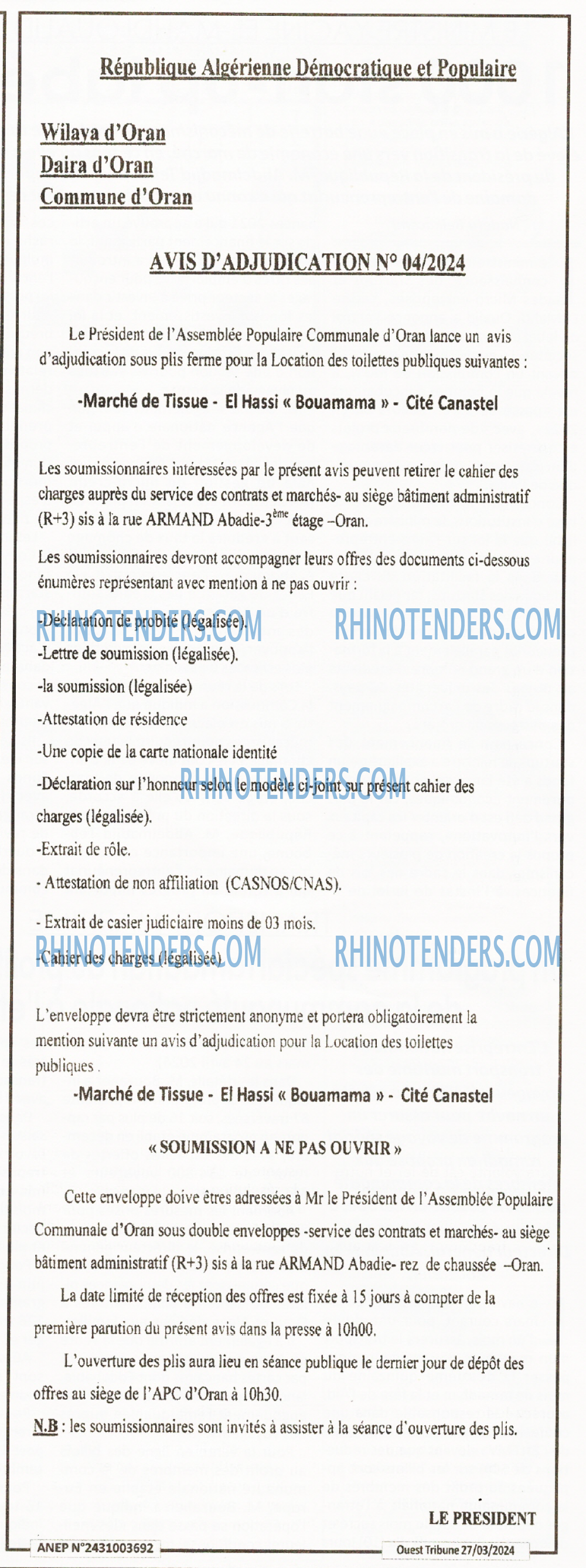 ouest TRIBUNE