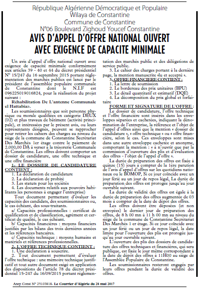 Le Courrier d'Algerie