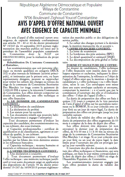 Le Courrier d'Algerie