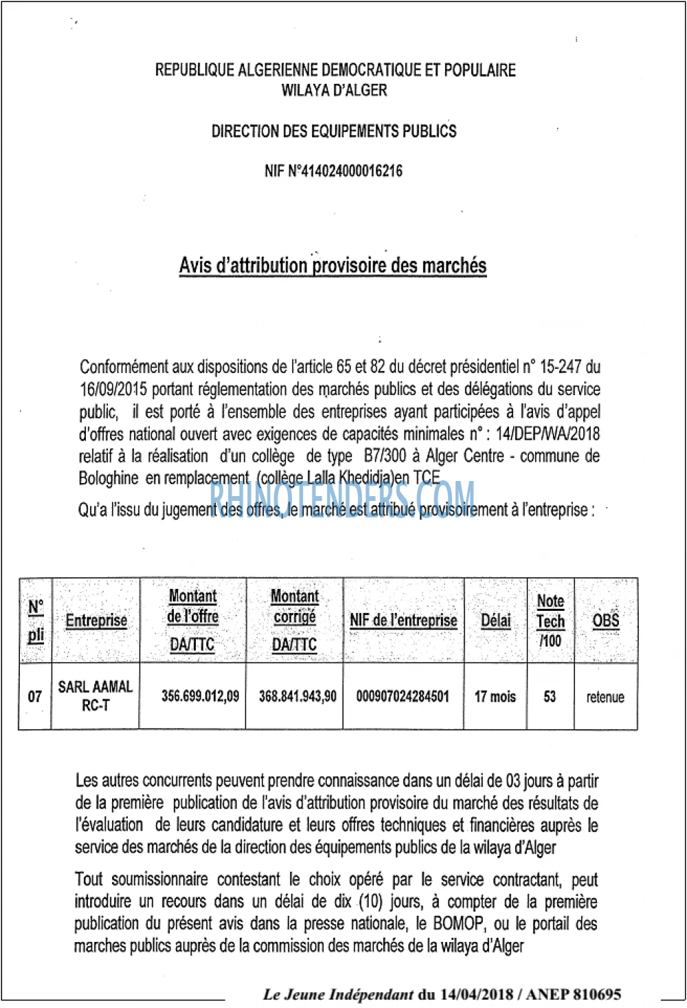 Jeune Independant