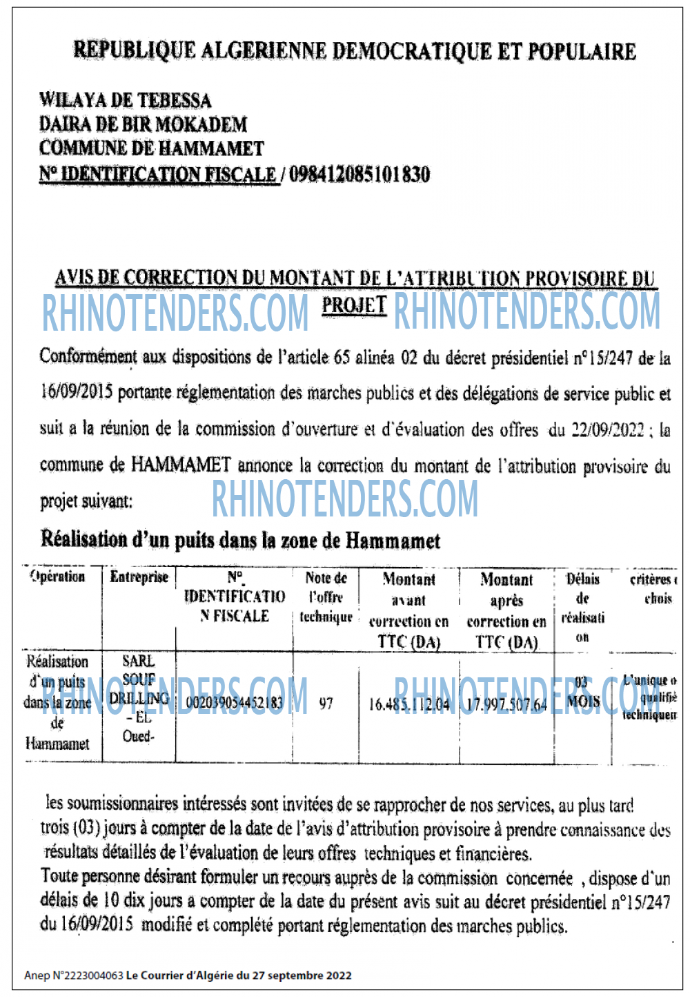 Le Courrier d'Algerie
