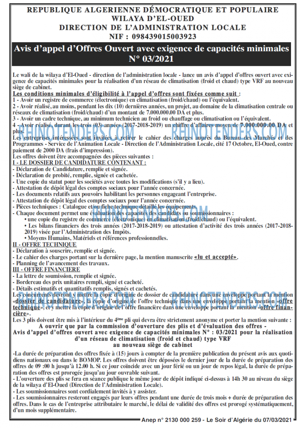 LE SOIR D'ALGERIE