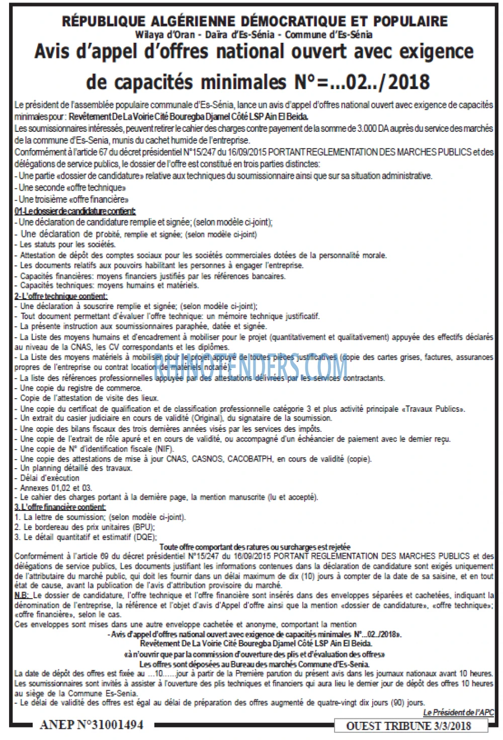 ouest TRIBUNE