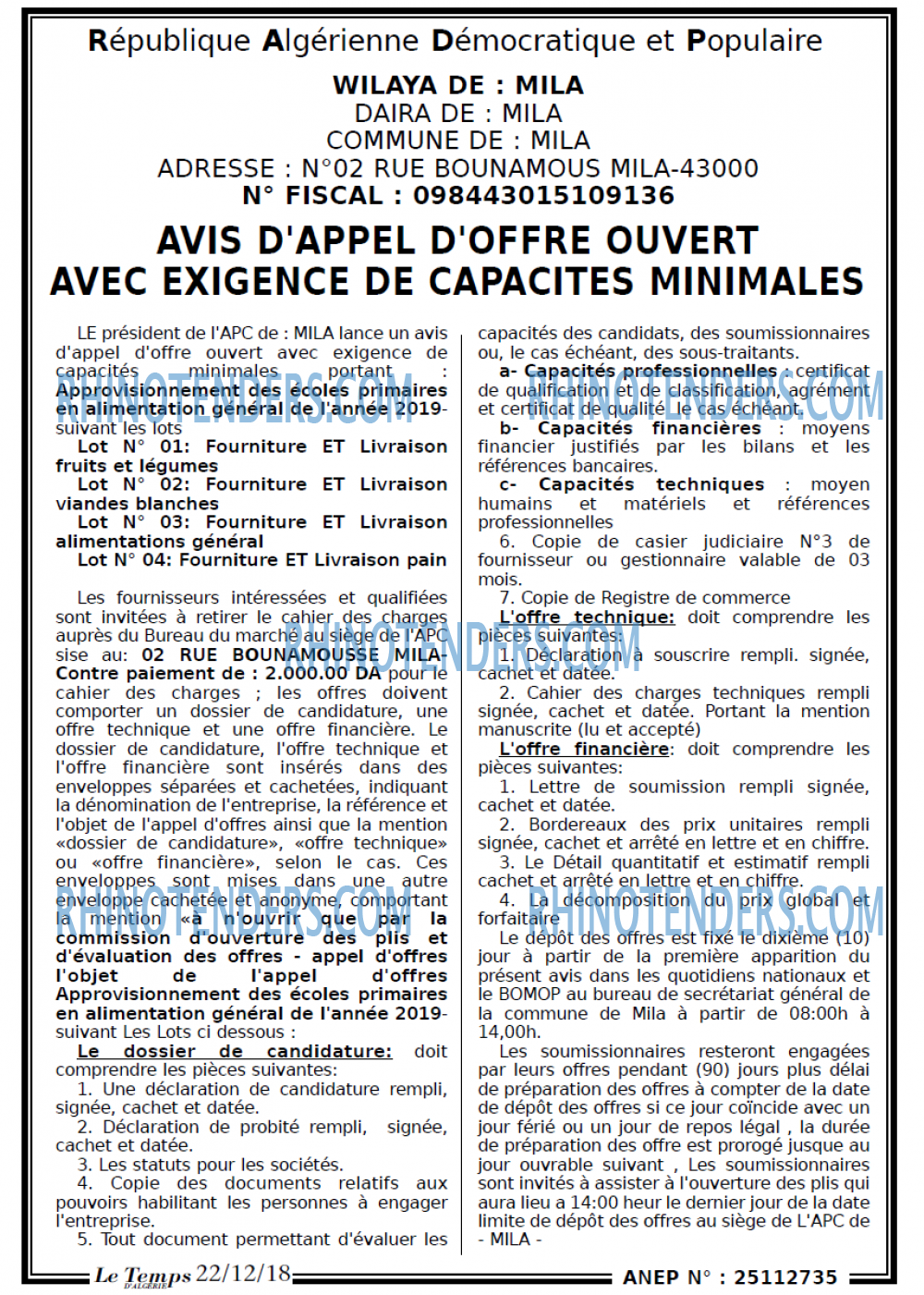 LE TEMPS D'ALGERIE
