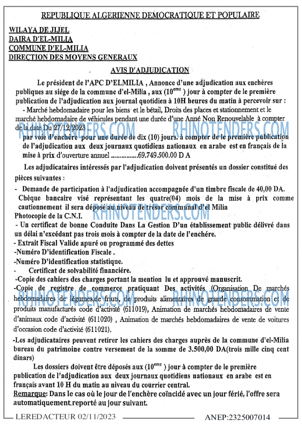 LE REDACTEUR