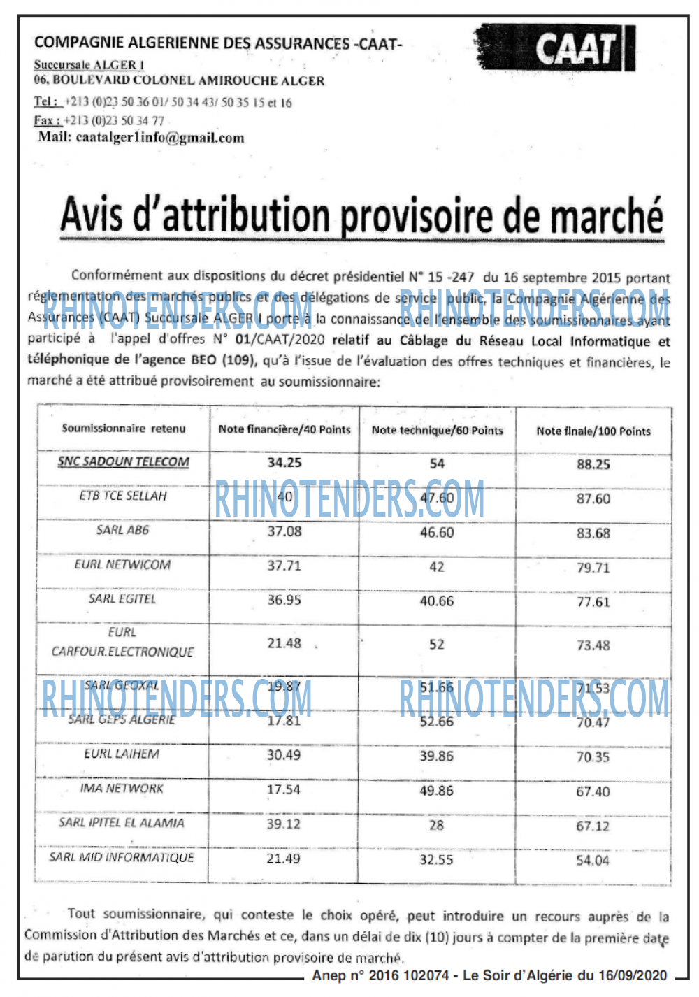 LE SOIR D'ALGERIE