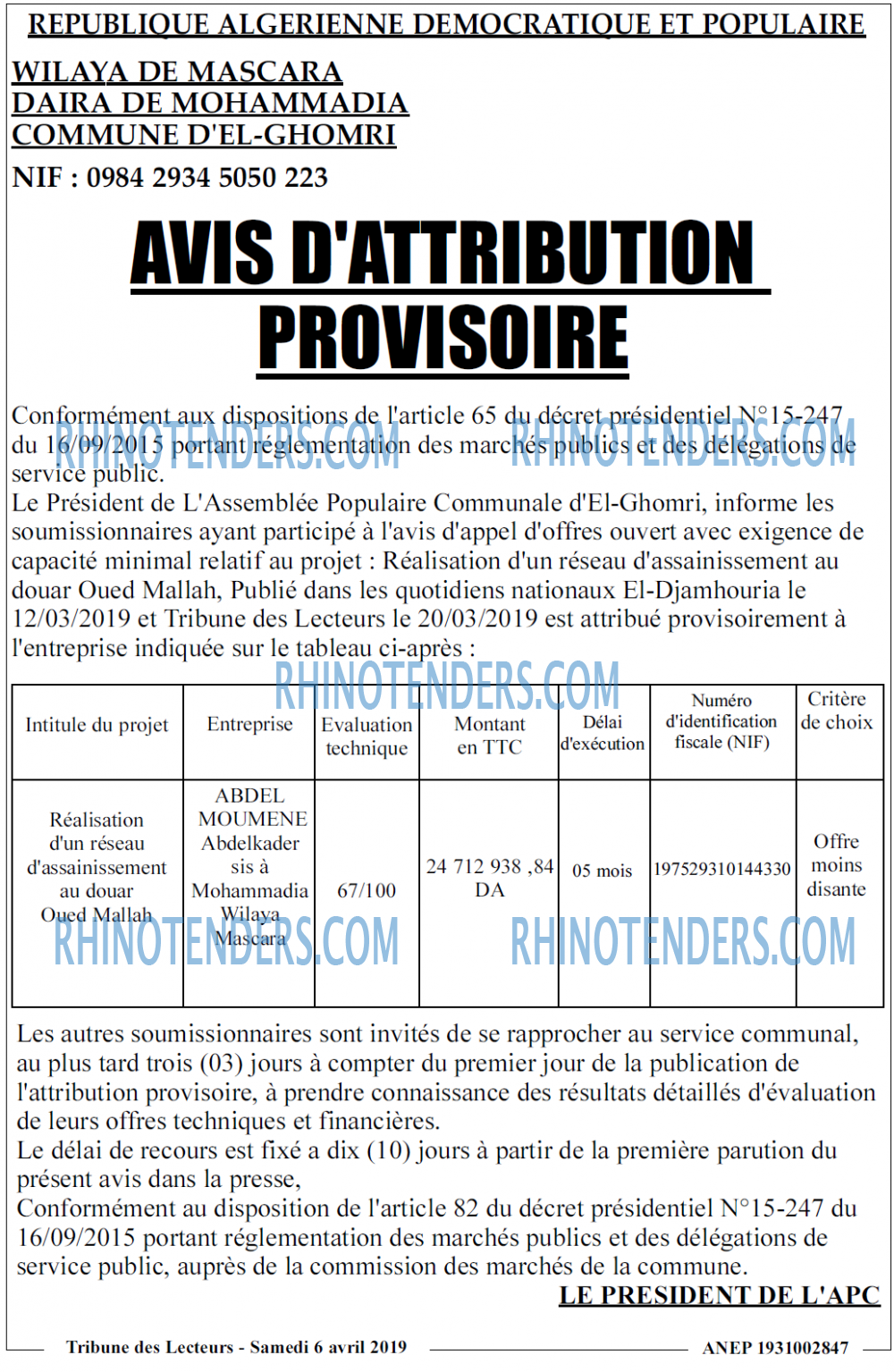 TRIBUNE DES LECTEURS