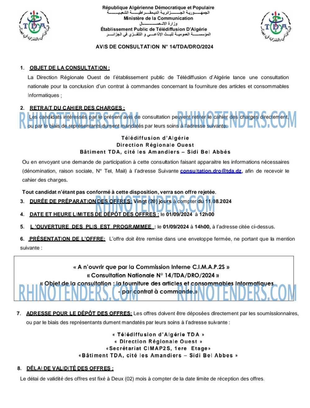 TDA - Télédiffusion d'Algérie