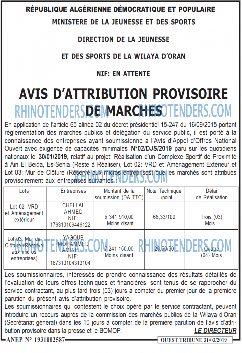 ouest TRIBUNE