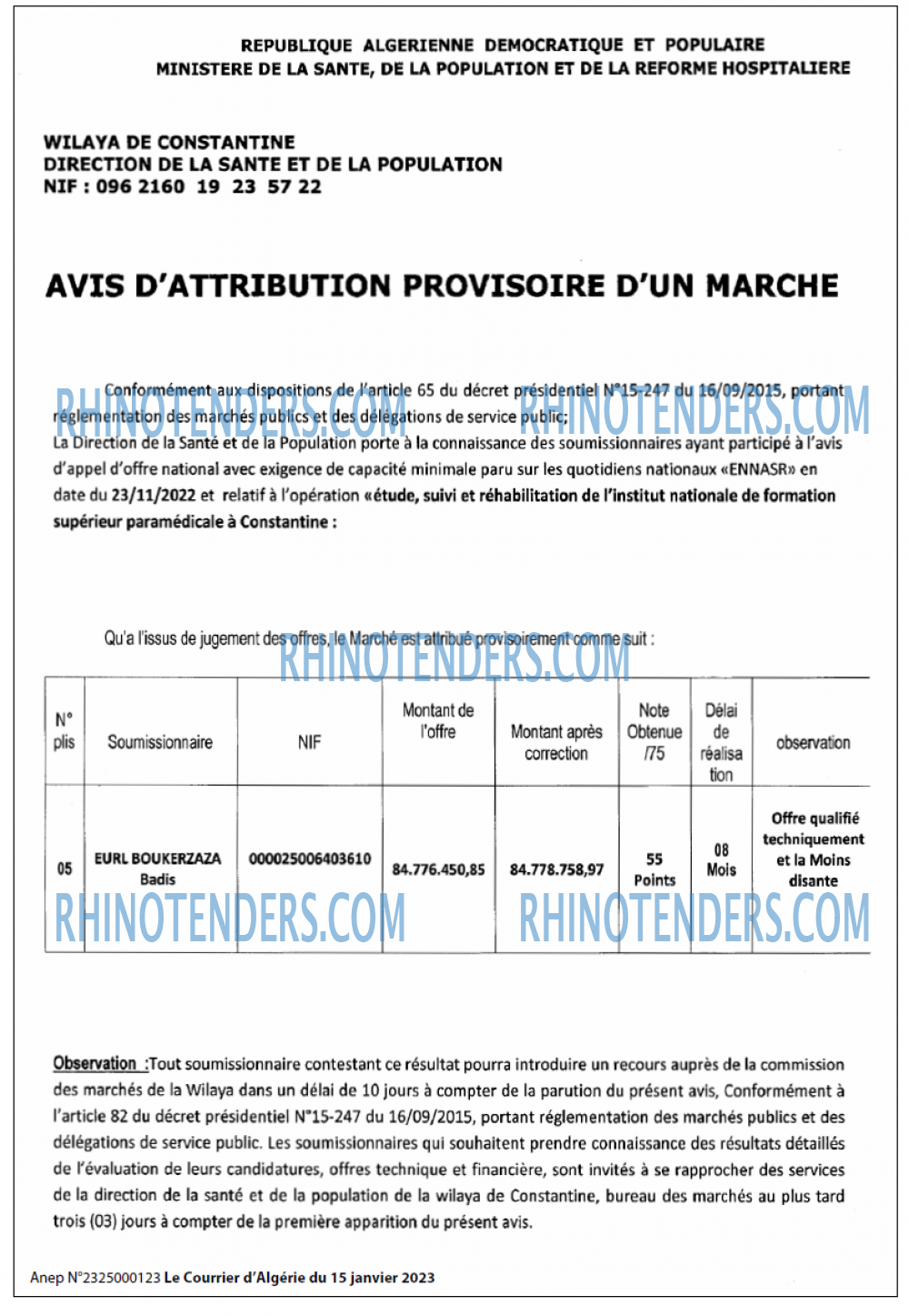 Le Courrier d'Algerie