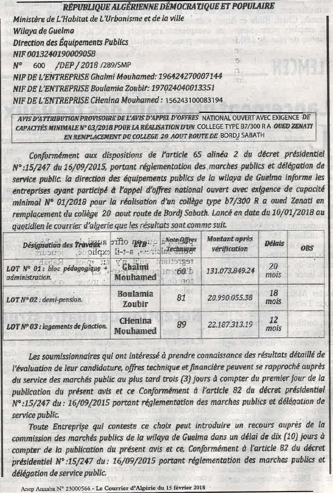 Le Courrier d'Algerie