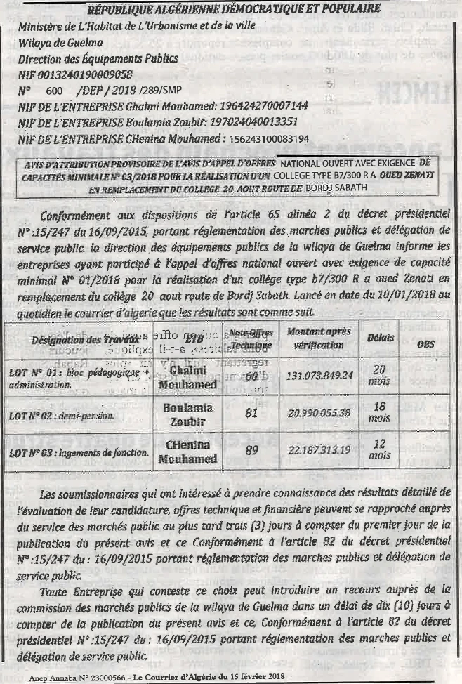 Le Courrier d'Algerie