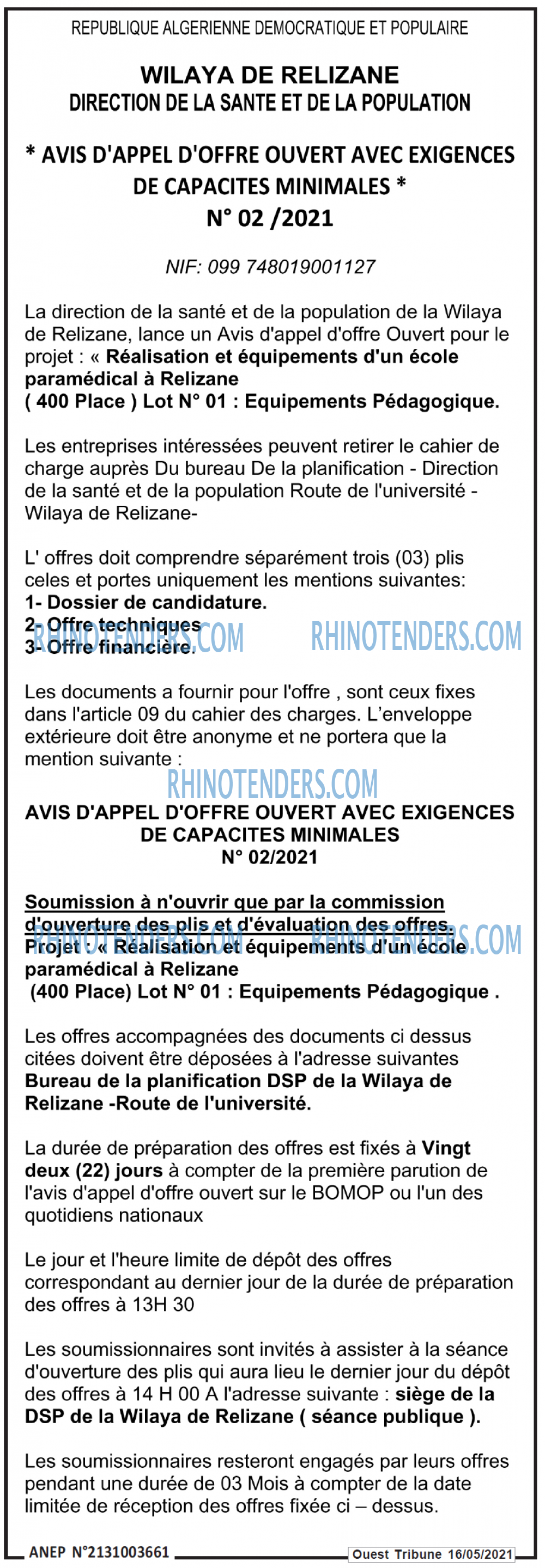 ouest TRIBUNE