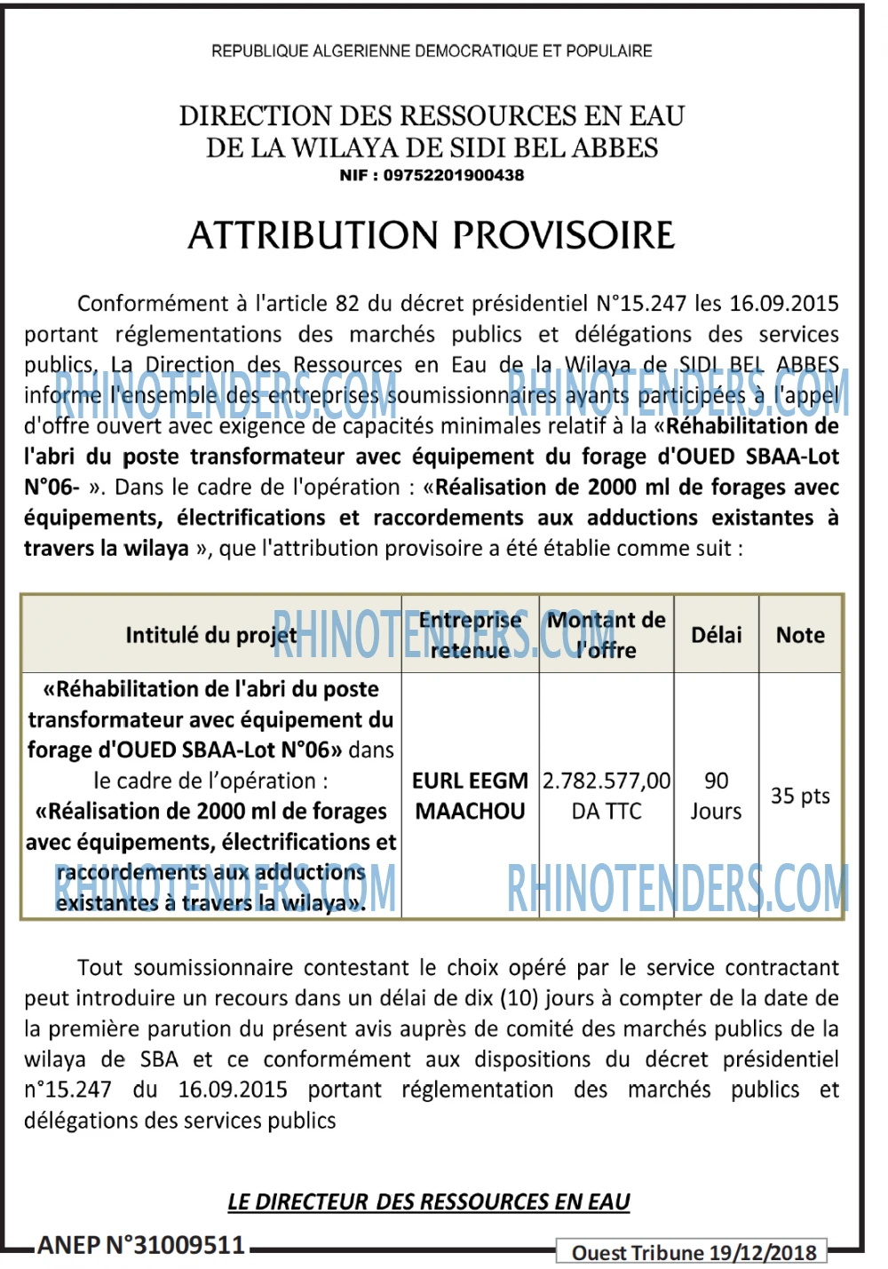 ouest TRIBUNE