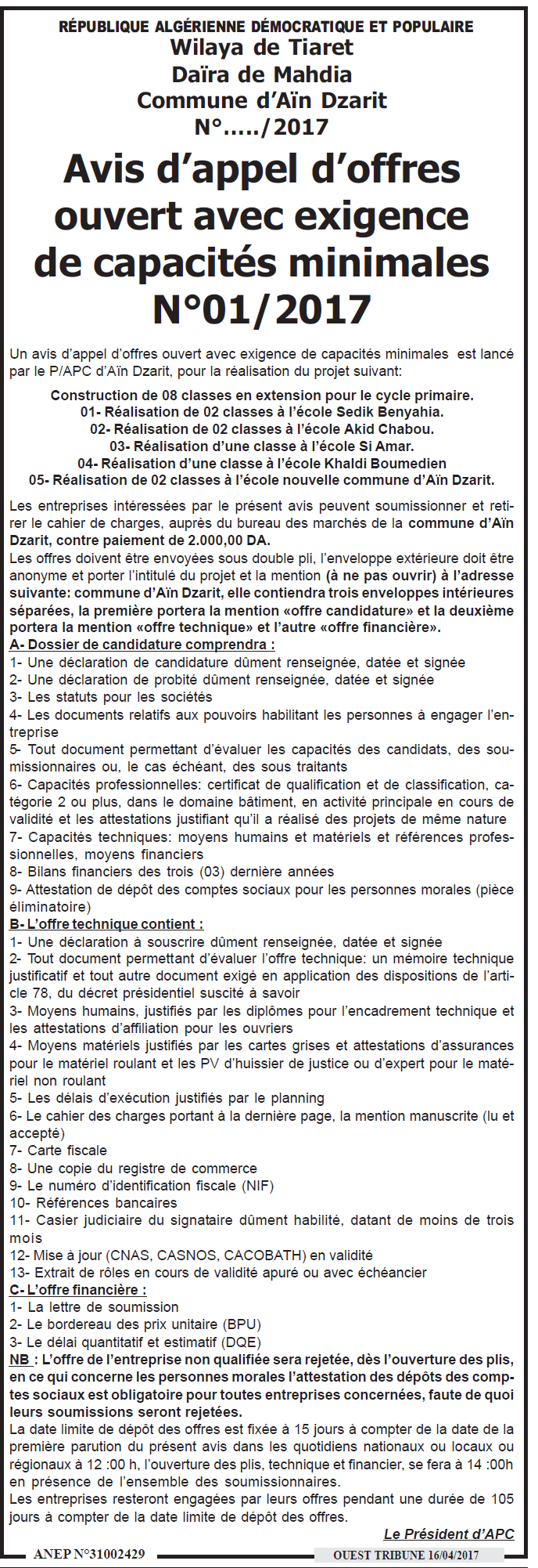 ouest TRIBUNE