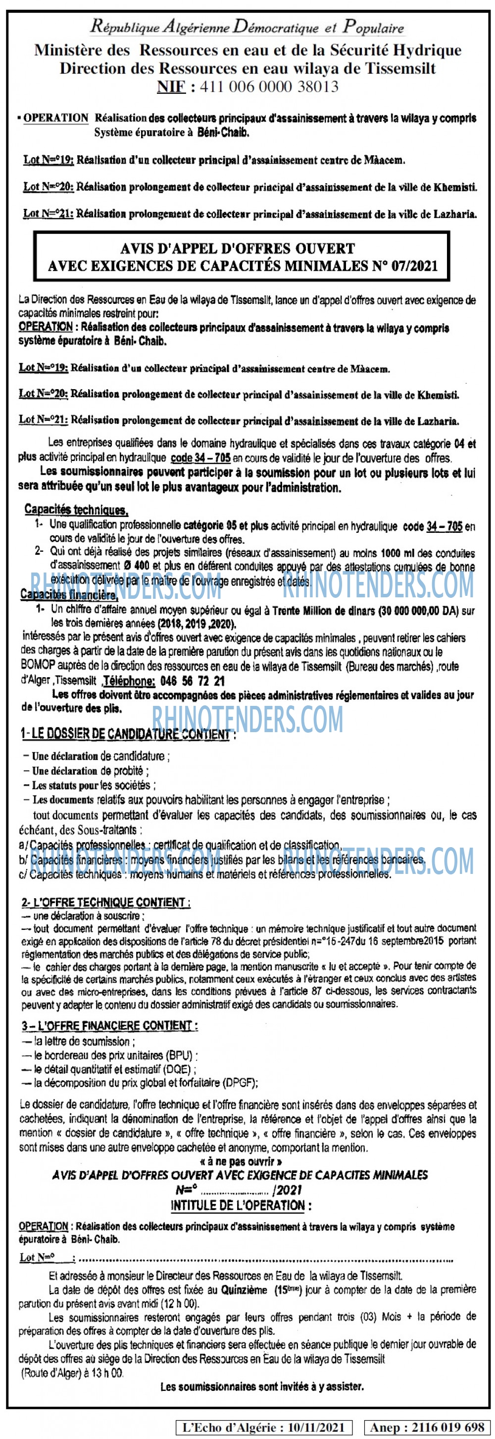 L'ECHO D'ALGERIE