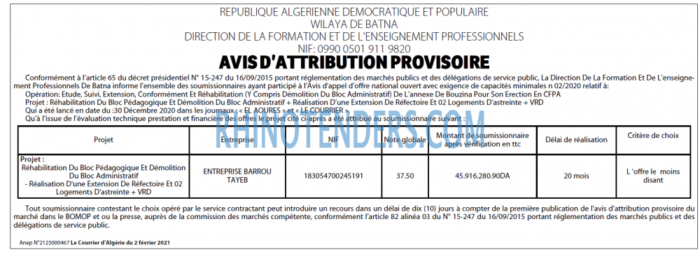 Le Courrier d'Algerie