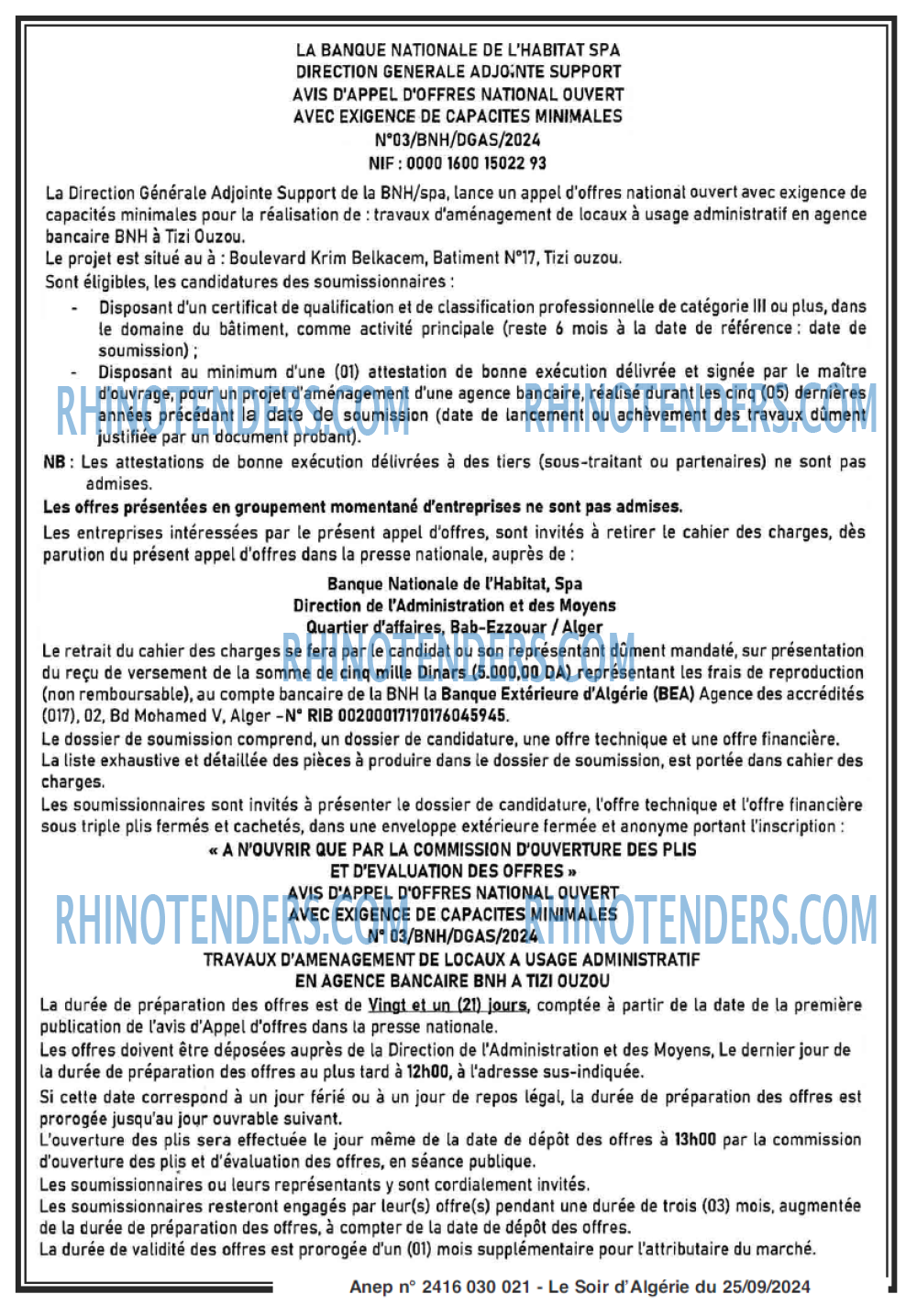 LE SOIR D'ALGERIE