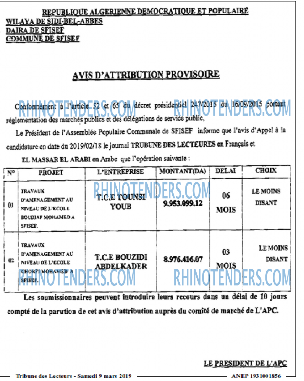TRIBUNE DES LECTEURS