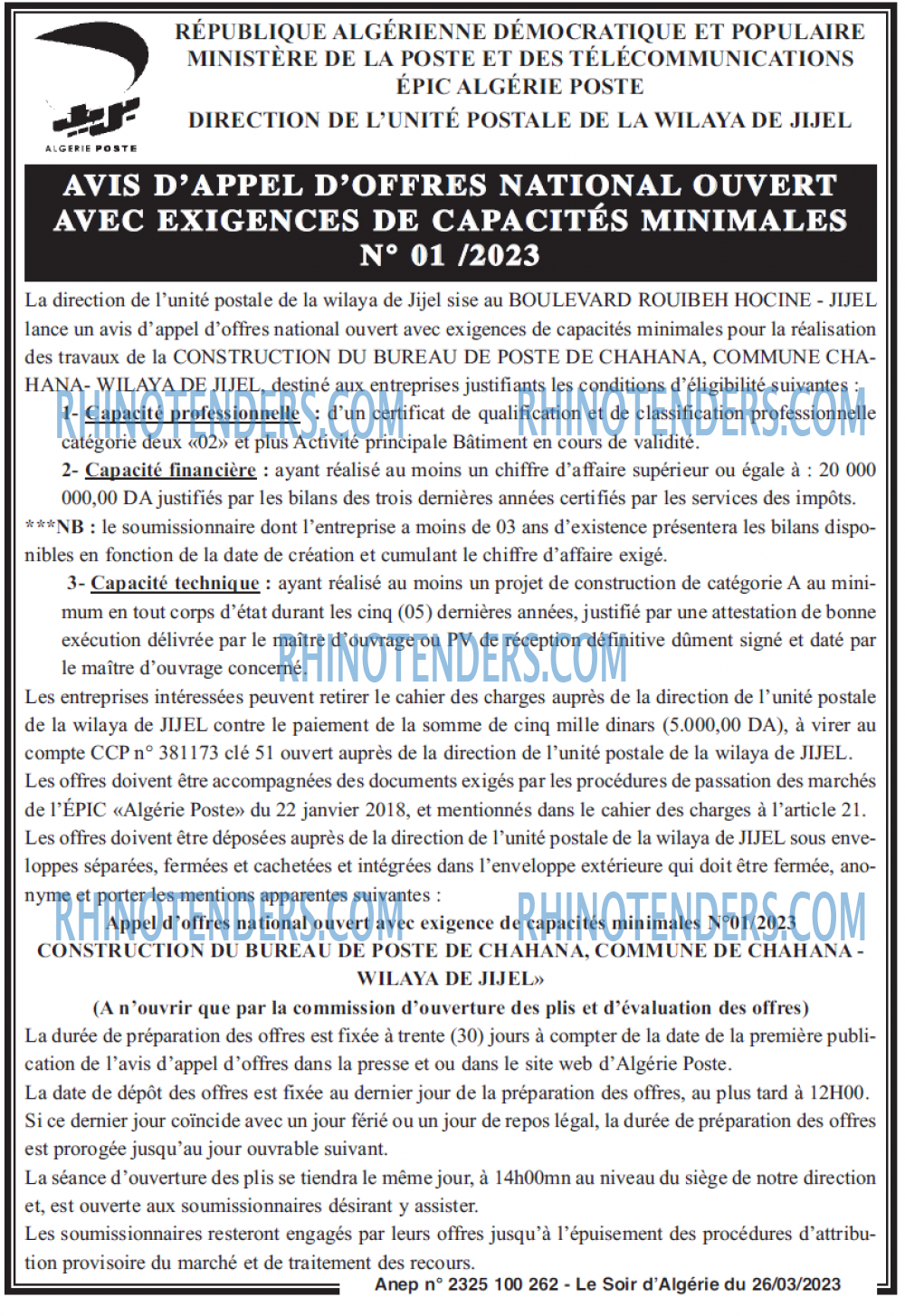 LE SOIR D'ALGERIE