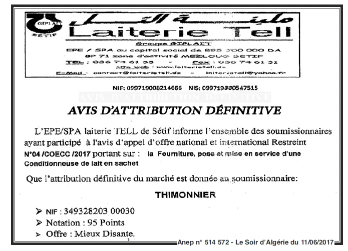 LE SOIR D'ALGERIE