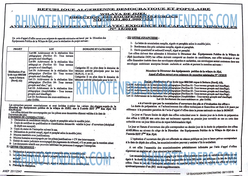 LE QUOTIDIEN DE CONSTANTINE