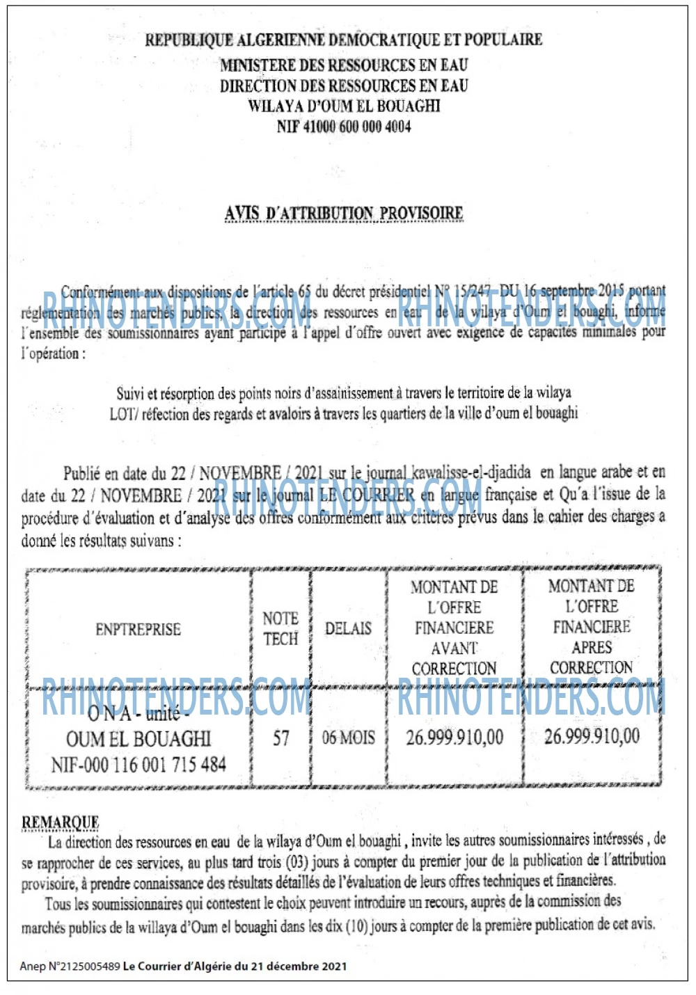 Le Courrier d'Algerie