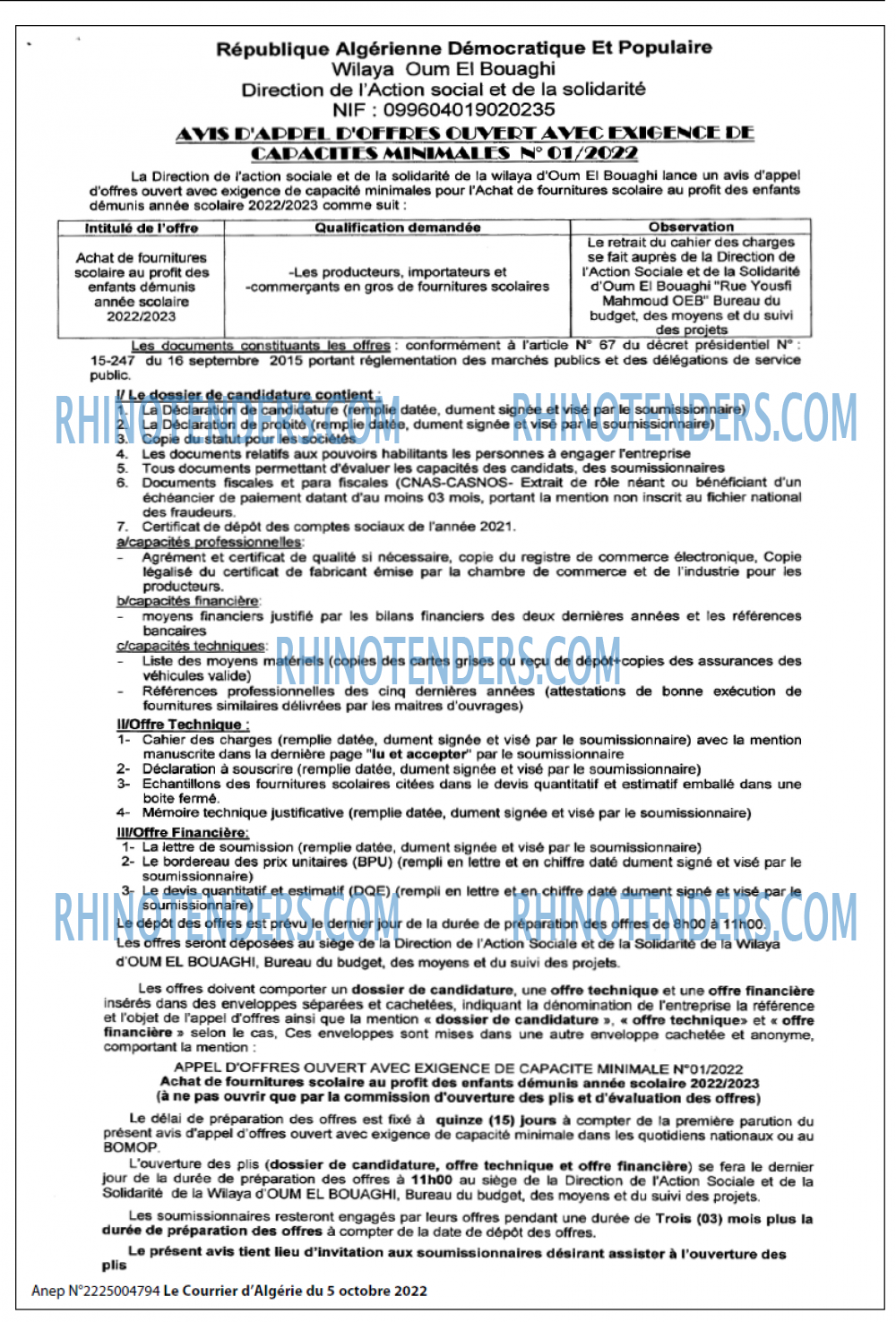 Le Courrier d'Algerie