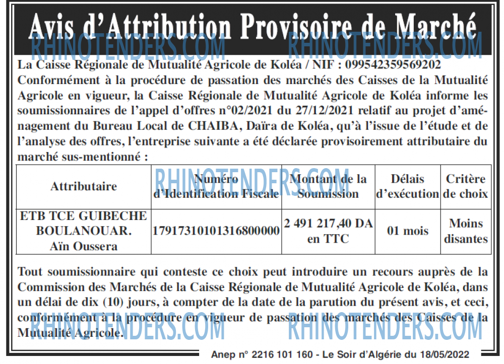 LE SOIR D'ALGERIE