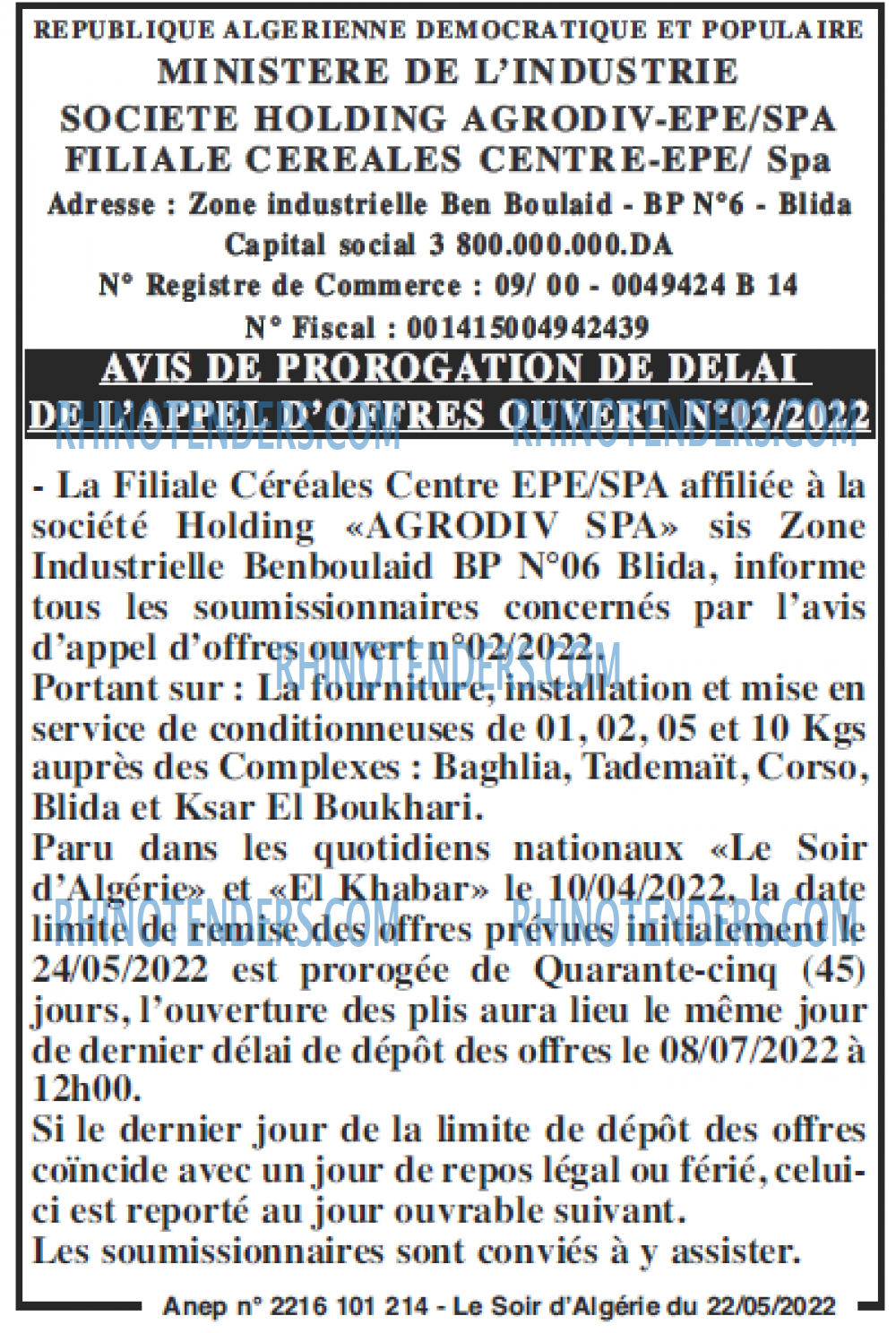 LE SOIR D'ALGERIE