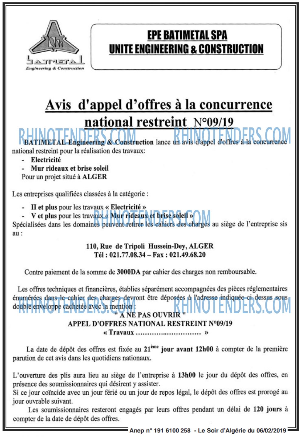 LE SOIR D'ALGERIE