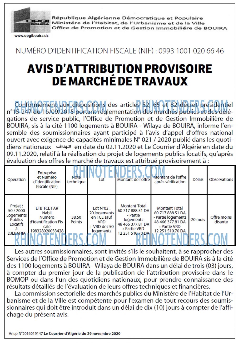 Le Courrier d'Algerie