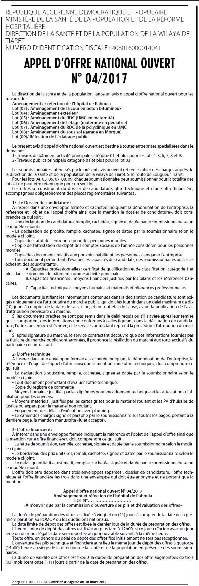 Le Courrier d'Algerie