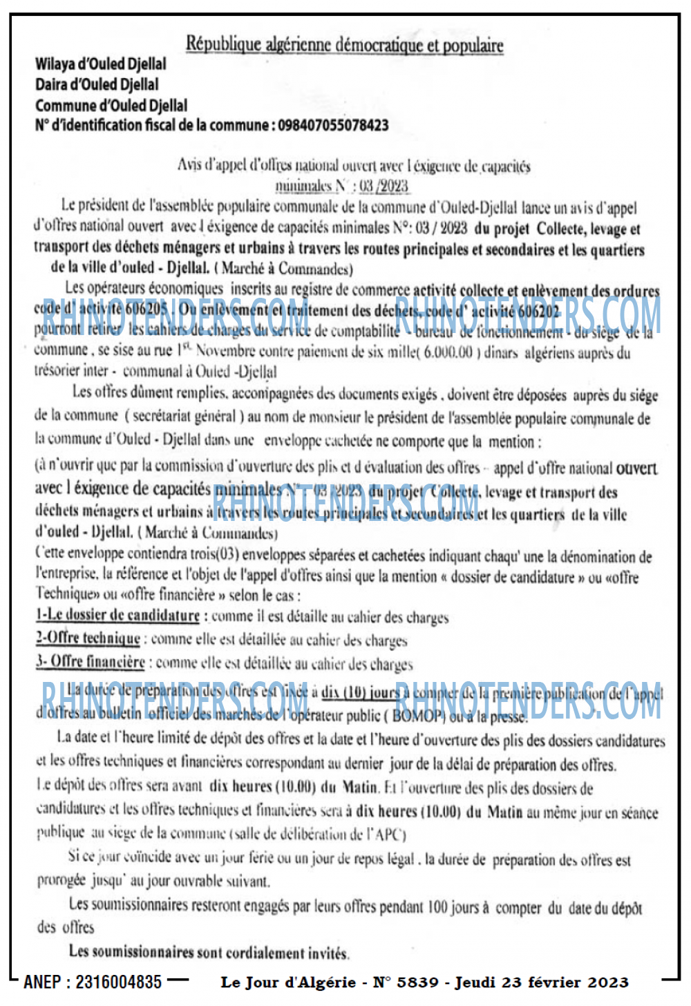 Le Jour d'Algérie