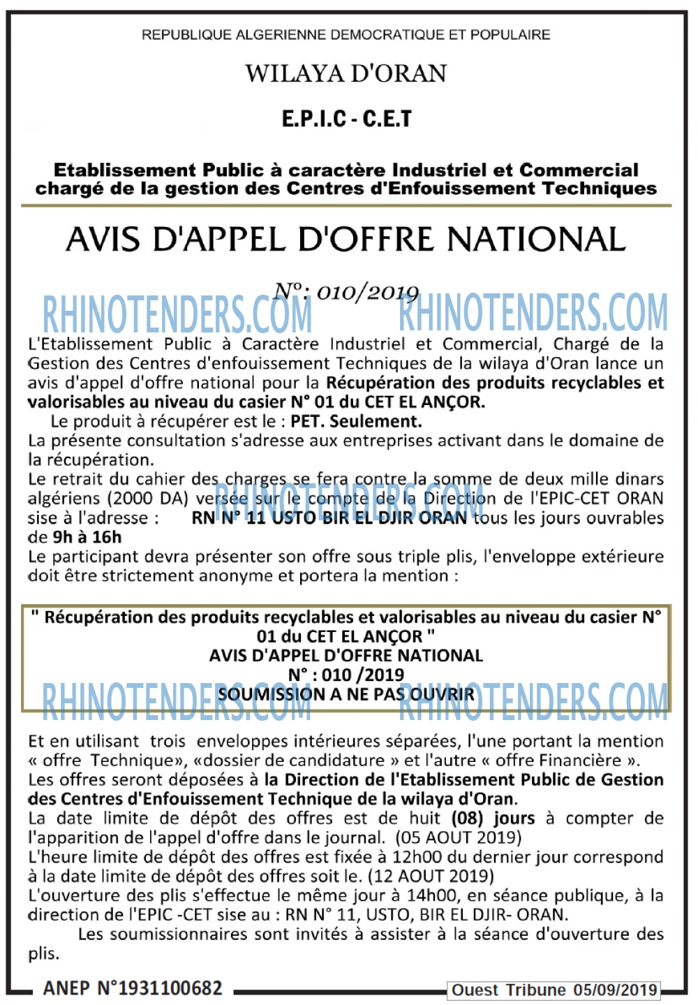 ouest TRIBUNE