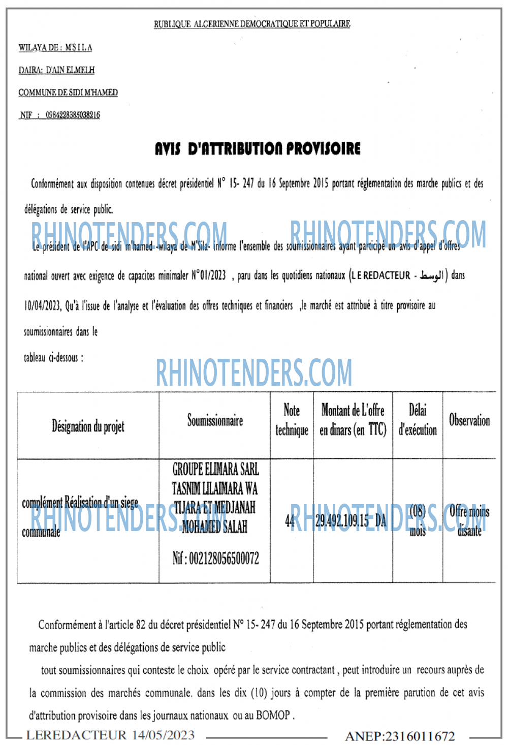 LE REDACTEUR
