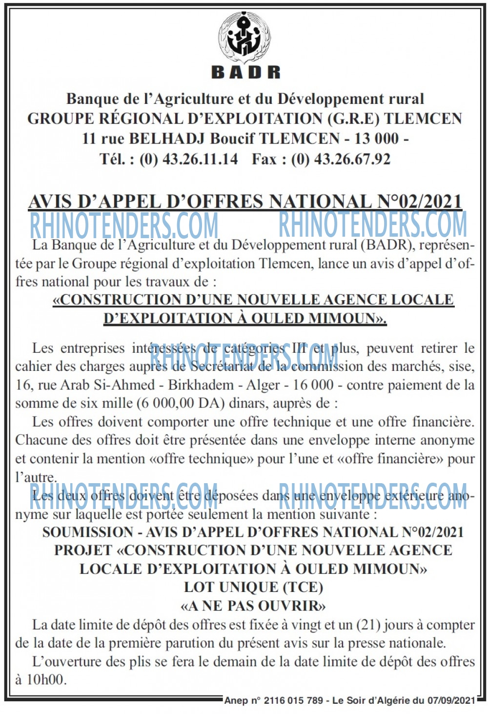 LE SOIR D'ALGERIE