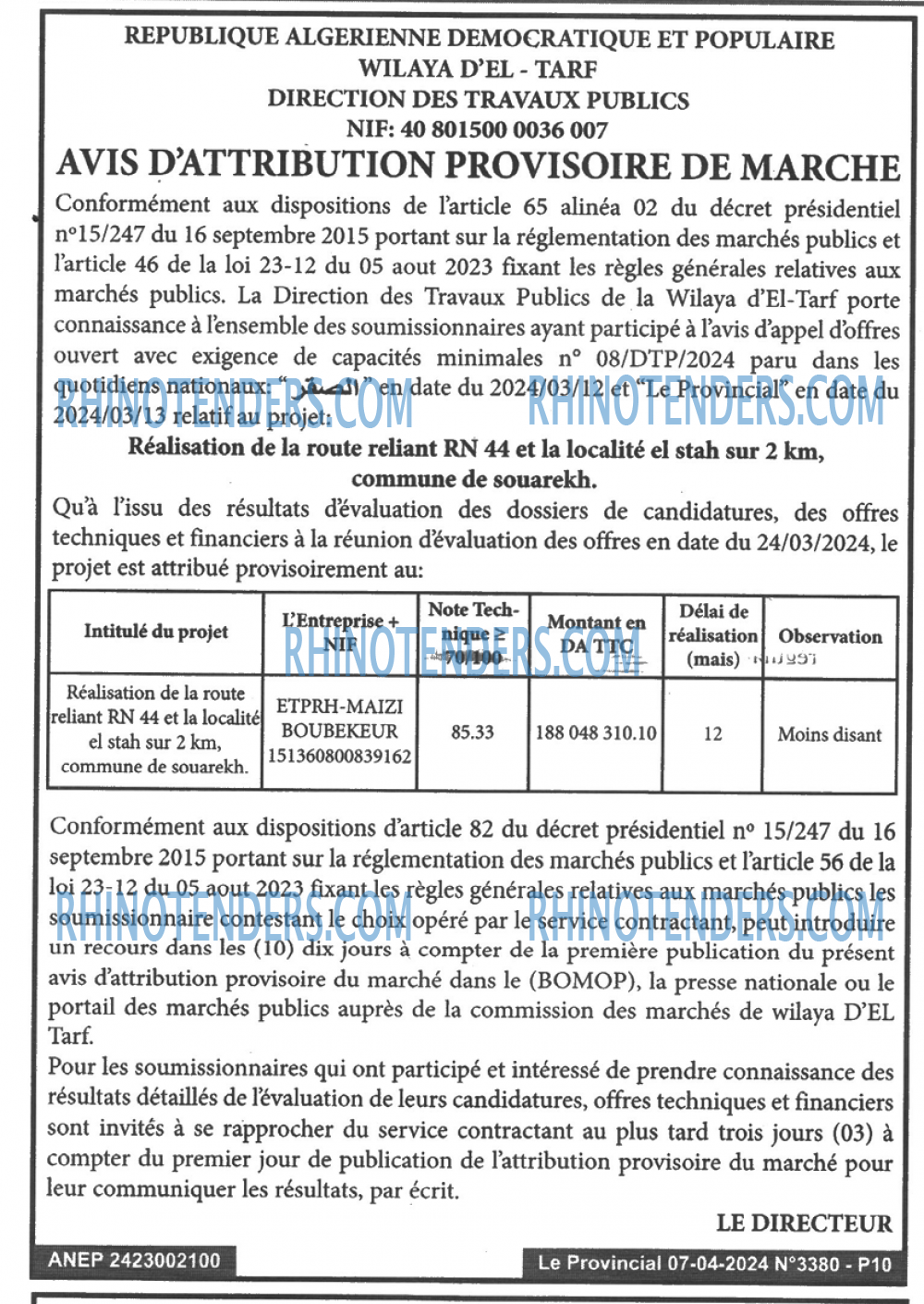 LE PROVINCIAL