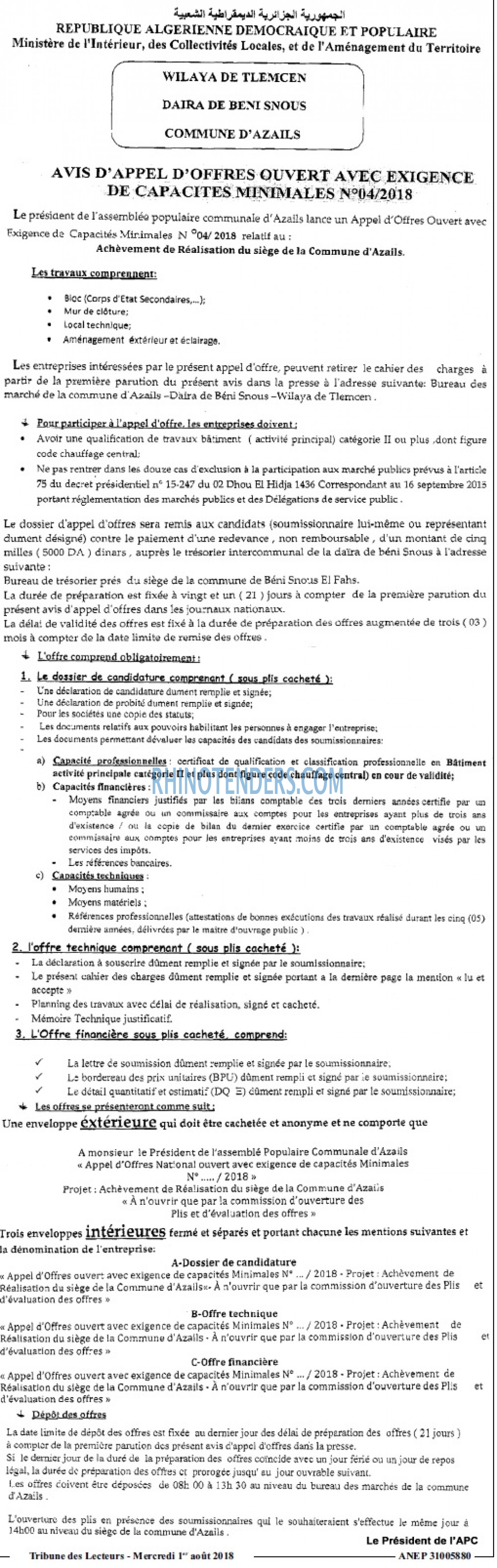 TRIBUNE DES LECTEURS